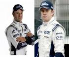 Rubens Barrichello ve Nicolas Hülkenberg, pilotlar Williams F1 takımının